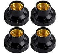 Ebksqs Lot de 4 douilles E27 avec câble, petite douille de lampe, noire, pour montage LED et ampoules