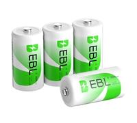EBL 4PCS Piles C Rechargeables, 1.2V NIMH Type C Baby C HR14 Piles | 5000mAh Puissance Durable, pour Lampe Torche, Radio, Éllectroniques Ménagers, etc.