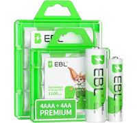 EBL 8PCS AA et AAA Piles Rechargeables NIMH 1,2V, avec 4PCS AA Piles Rechargeables 2800mAh et 4PCS AAA 1100mAh, Large Compatibilité avec Jouet, Télécommande, Manette, Rasoir, etc.