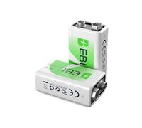 EBL Lot de 2 Piles 9V 6F22 Rechargeables, 9V Piles Ni-MH 280mAh | Bonne Performance, pour Multimesureurs, Détecteur de Fumé, Microphone sans Fil, Guitare, etc.