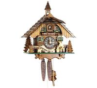Eble 22310 Horloge à coucou mécanique en bois véritable 1 jour Certificat VD Maison de la Forêt Noire 30 cm