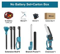 Ébrancheur télescopique et taille-haie - Outil combiné 2-en-1 - Moteur sans balais - Tige télescopique - Compatible avec les batteries 18 V - Sans batterie ni chargeur