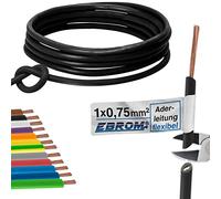 EBROM Câble conducteur flexible - Câble en PVC - Fil de câblage - Toron H05V-K 0,75 mm² (0,75 mm²) - Couleur : noir - Plusieurs longueurs au choix, de 10 m à 100 m - Longueur sélectionnée : 50 m