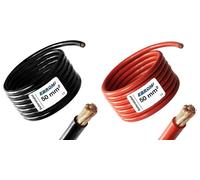 EBROM - Câble d'alimentation pour batterie, longueur 2 mètres, rouge et noir - Câble positif et câble de masse - 50 mètres