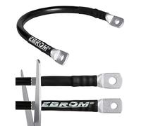 EBROM Câble de batterie 12 V/24 V - Câble de mesure en cuivre flexible - 95 mm² - Noir - Longueur : 30 cm - Avec cosse M8 + M8 - Pour PV, caravane, bateau, voiture, camion, moto, camping-car