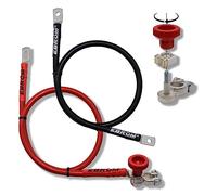 EBROM Câble de batterie flexible 16 mm2 (16 mm²) Rouge + Noir + borne DIN + fusible CF (30 A, 50 A, 75 A) + cosse M6/M8/M10 (DIN46235) - Nombreuses longueurs disponibles