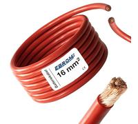 EBROM Câble de batterie rouge H07V-K 16 mm² - 3 m - 99,9% cuivre OFC - 3 m (3M) 16 mm²