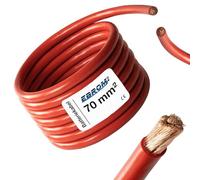 EBROM Câble de batterie rouge - H07V-K 6-10 - 16-25 - 35 - 50 - 70 ou 95 mm² - Câble de batterie 100 % en cuivre OFC