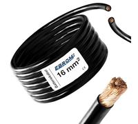 Ebrom Câble noir (-) de batterie au mètre H07V-K 2,5 mm² - 4 mm² - 6 mm² - 10 mm² - 16 mm² - 25 mm² - 35 mm² - 50 mm² ou 70 mm² - Câble de batterie 100 % cuivre OFC - Choix par incréments de 1 mètre