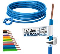 EBROM Câble simple flexible H07V-K 1,5 mm² - Bleu clair - 5 m