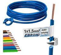 EBROM Câble simple flexible H07V-K 1,5 mm² - Bleu foncé - 5 m