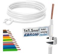 EBROM Câble simple flexible H07V-K 1,5 mm² - Couleur : blanc - 100 m