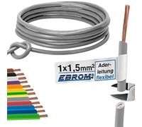 EBROM Câble simple flexible H07V-K 1,5 mm² - Couleur : gris - 5 m
