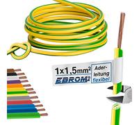 EBROM Câble simple flexible H07V-K 1,5 mm² Vert jaune 5 m