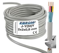 EBROM Câble téléphonique de transmission de données J-Y 2 x 2 x 0,8 mm blindé - Vendu au mètre près - Sélection par incréments de 1 mètre jusqu'à 250 m - Longueur sélectionnée : 40 m