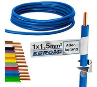 EBROM H07V-U Câble conducteur rigide - Câble en PVC - Câble de câblage - H07V-U 1,5 mm² - 1,5 mm² - Couleur : bleu foncé - Plusieurs longueurs au choix, de 10 m à 100 m - Longueur sélectionnée : 100 m