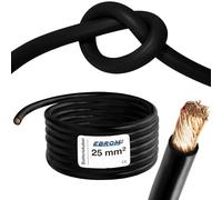 EBROM HI-FLEX Câble de batterie très flexible de 3 m - Câble de masse - Noir - 25 mm² - 25 mm² - 25 mm² - Câble d'alimentation en cuivre plein 99,9 % OFC - Longueur : 3 m