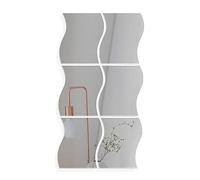 EBTOOLS Miroir Autocollant, 6 Pcs Miroir Mural Autocollant Miroirs Adhésifs Décoratif en Acrylique Feuilles de Miroir Décoration pour Salle de Bain Salon Chambre 12 * 10 cm
