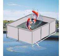 EBzvblxm Bassin à Poissons Hors Sol, Toile Fish Pond Encadré Temp Réservoir d’Eau salée Fishview Stor Outcis Multicolore Toutes Tailles