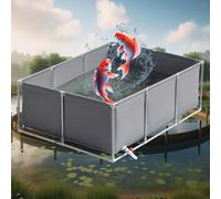 EBzvblxm Bassin à Poissons Hors Sol, Toile Fish Pond Encadré Temp Réservoir d’Eau salée Fishview Stor Outcis Multicolore Toutes Tailles