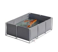EBzvblxm Bassin à Poissons Hors Sol, Toile Fish Pond Encadré Temp Réservoir d’Eau salée Fishview Stor Outcis Multicolore Toutes Tailles
