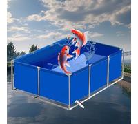 EBzvblxm Bassin à Poissons Hors Sol, Toile Fish Pond Encadré Temp Réservoir d’Eau salée Fishview Stor Outcis Multicolore Toutes Tailles