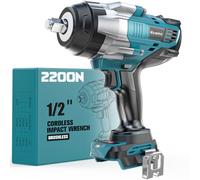 Ecarke Boulonneuse Sans Fil 2200 Nm Compatible avec Makita 18V hocs 1/2" Sans Balais avec Lumière LED, Visseuse a Choc pour Voitures et Machines Lourdes (Outils Uniquement)