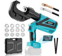 Ecarke Pince à sertir hydraulique sans fil compatible avec Makita 18 V, 120 | 16-400 mm² CU, jusqu'à 300 mm² AL, 6AWG-800MCM, 12 mâchoires de sertissage pour cosses de câble, force de pressage 12 t