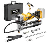 Ecarke Pistolet à graisse sans fil compatible avec batterie DeWalt 20 V, pistolet à graisse électrique maximum de 12 000 PSI, double pistolet et poignée en ligne, fonctionne avec de la graisse en vrac