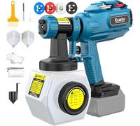 Ecarke Pistolet a Peinture sans Fil Compatible avec Batterie Makita 18V, Pulvérisateur de Peinture avec Réservoir de 1200ml, 43000 TR/Min, 4 Buses et 3 Modes de Pulvérisation(Outils Uniquement)-Bleu