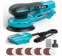 Ecarke Ponceuse Excentrique Sans Fil 125 mm,Compatible avec Makita 18V, 15000 tr/min, 6 Vitesses Réglables, avec Sac à Poussière & 20 Disques Abrasifs, pour Cirer, Dérrouiller(Outils Uniquement)