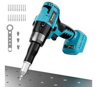 Ecarke Riveteuse sans fil pour Batterie Makita 18V Li-Ion, Brushless Motor avec 20 Rivets en Trois Tailles (3,2/4,0/4,8 mm) & Lumière LED, Idéale pour les Chantiers, Bricolage etc (Sans Batterie)