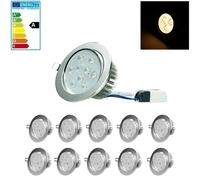 ECD Germany 10x Panneau LED Rond 9W