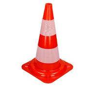ECD Germany 1 Pièce Cône de Signalisation 47 cm, Orange-Blanc, Pylône de Chantier avec 2 Orange, Weiß