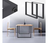 ECD Germany 2X Pieds de Table Carrés, 80 x 72 cm, Anthracite, Acier Revêtu par Poudre, Design Industriel, Pieds de Meubles, Piètement Stable et Moderne pour Bureau, Table à Manger