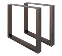 ECD Germany 2x Pieds de Table Profil Carré, 80 x 72 cm, Rectangulaire, en Acier Revêtu de Poudre, Design Industriel
