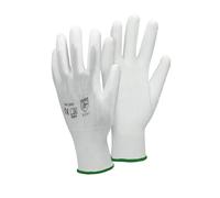 ECD Germany 4 paires de Gants de travail en PU, taille 11-XXL, blanc