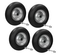 ECD Germany 4 x Roue de brouette PU 4.80/4.00-8 4PR roue en caoutchouc roue de secours brouette