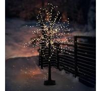ECD Germany Arbre 120 cm avec 480 LED Blanc Chaud, Arbre de Noël Artificiel, Arbre Lumineux avec Lampes en Forme d'Étoile, Arbre Décoratif pour Noël, Branches Flexibles, pour Intérieur/Extérieur IP44