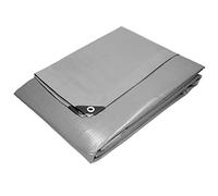 ECD Germany Bâche de Protection Imperméable à l'eau avec Oeillets - 3x5 m 15m² 260 g/m² - Polyéthylène PE Gris- Résistant à la Moisissure - Couverture Étanche de Jardin Bateau Voiture Piscine Camping