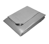 ECD Germany Bâche de Protection Imperméable à l'eau avec Oeillets - 6x10m 60m² 180g/m²- Polyéthylène PE Gris- Résistant à la Moisissure - Couverture Étanche de Jardin Bateau Voiture Piscine Camping