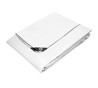 ECD Germany Bâche de Protection Imperméable à l'eau avec Oeillets - 6x8m 48m² 180g/m² - Polyéthylène PE Blanc - Résistant à la Moisissure - Couverture Étanche de Jardin Bateau Voiture Piscine Camping