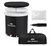 ECD Germany Bain de Glace Ø80 cm, Tonne d’Immersion Isolée 350 L avec Kit Complet, Baignoire Pliable pour Cryothérapie, Récupération Musculaire, Bain Froid Mobile Cuve d’Eau pour Intérieur/Extérieur