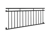 ECD Germany Balcon français 184 x 90 cm - Noir - mat et rugueux - acier peint par poudrage - Garde-corps pour balcon
