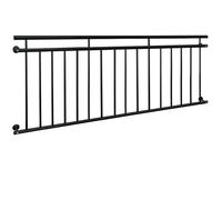 ECD Germany Balcon français 225 x 90 cm - Noir - mat et rugueux - acier peint par poudrage - Garde-corps pour balcon