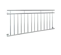 ECD Germany Balcon Français avec Barres Transversales Balcon en Acier Inoxydable 184x90cm