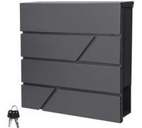 ECD Germany Boîte aux Lettres avec Compartiment à Journaux 37x11x37 cm en Acier Inoxydable Anthracite G