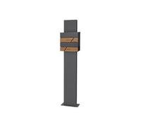ECD Germany Boîte aux Lettres sur Pied Anthracite/Apect Bois, 37x37x11 cm, Acier