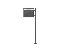 ECD Germany Boîte aux Lettres sur Pied, Anthracite-Argent, 36 x 11,5 x 31,5 cm, en Acier