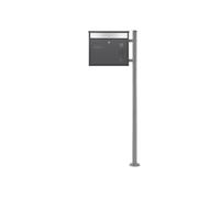 ECD Germany Boîte aux Lettres sur Pied, Anthracite-Argent, 36x11,5x31,5 cm, Acier Inox,